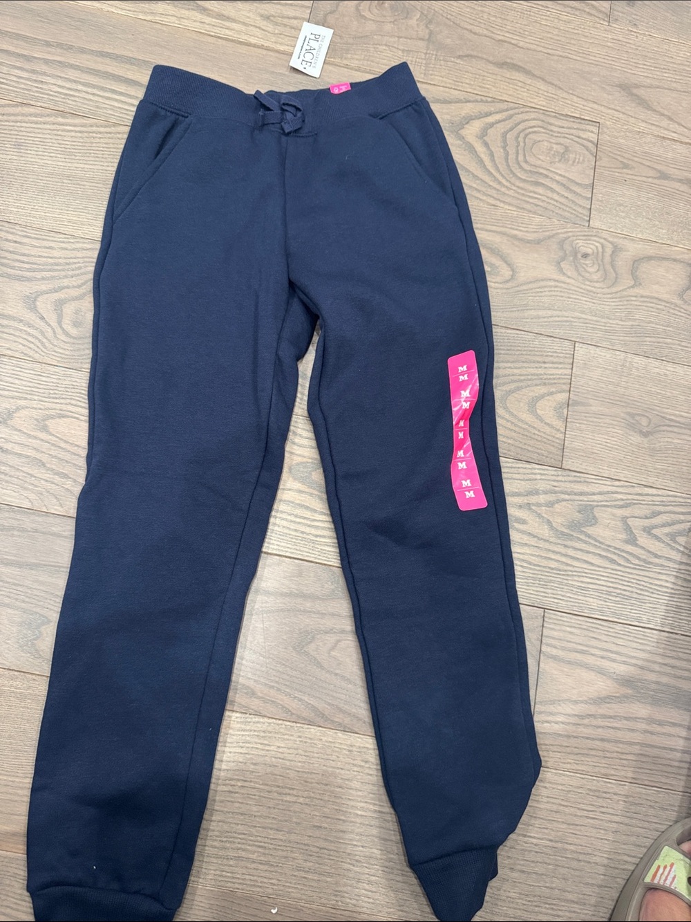 The Children's Place Navy Joggers with Pink Accent Patch